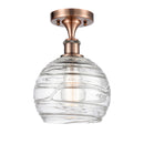 Innovations Lighting Deco Swirl 1 Light 8" Semi-Flush Mount 516-1C-AC-G1213-8