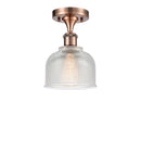 Dayton Semi-Flush Mount shown in the Antique Copper finish with a Clear shade