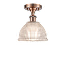 Arietta Semi-Flush Mount shown in the Antique Copper finish with a Clear shade