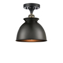 Innovations Lighting Adirondack 1 Light Semi-Flush Mount Part Of The Ballston Collection 516-1C-BAB-M14-BK