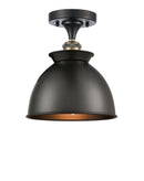 Innovations Lighting Adirondack 1 Light Semi-Flush Mount Part Of The Ballston Collection 516-1C-BAB-M14-BK-LED
