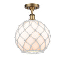 Innovations Lighting Large Farmhouse Rope 1 Light Semi-Flush Mount Part Of The Ballston Collection 516-1C-BB-G121-10RW
