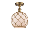 Innovations Lighting Farmhouse Rope 1 Light Semi-Flush Mount Part Of The Ballston Collection 516-1C-BB-G121-8RB