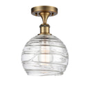 Innovations Lighting Deco Swirl 1 Light 8" Semi-Flush Mount 516-1C-BB-G1213-8