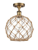 Innovations Lighting Large Farmhouse Rope 1 Light Semi-Flush Mount Part Of The Ballston Collection 516-1C-BB-G122-10RB-LED