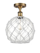 Innovations Lighting Large Farmhouse Rope 1 Light Semi-Flush Mount Part Of The Ballston Collection 516-1C-BB-G122-10RW-LED
