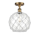 Innovations Lighting Large Farmhouse Rope 1 Light Semi-Flush Mount Part Of The Ballston Collection 516-1C-BB-G122-10RW