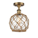 Innovations Lighting Farmhouse Rope 1 Light Semi-Flush Mount Part Of The Ballston Collection 516-1C-BB-G122-8RB