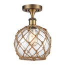 Innovations Lighting Farmhouse Rope 1 Light Semi-Flush Mount Part Of The Ballston Collection 516-1C-BB-G122-8RB-LED