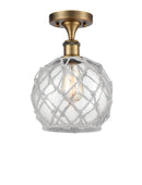Innovations Lighting Farmhouse Rope 1 Light Semi-Flush Mount Part Of The Ballston Collection 516-1C-BB-G122-8RW-LED