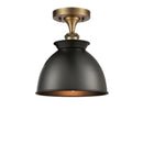 Innovations Lighting Adirondack 1 Light Semi-Flush Mount Part Of The Ballston Collection 516-1C-BB-M14-BK