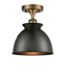 Innovations Lighting Adirondack 1 Light Semi-Flush Mount Part Of The Ballston Collection 516-1C-BB-M14-BK-LED
