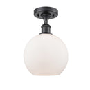 Innovations Lighting Athens 1 Light 8" Semi-Flush Mount 516-1C-BK-G121-8