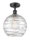 Innovations Lighting Deco Swirl 1 Light 10" Semi-Flush Mount 516-1C-BK-G1213-10-LED