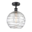 Innovations Lighting Deco Swirl 1 Light 10" Semi-Flush Mount 516-1C-BK-G1213-10