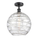 Innovations Lighting Deco Swirl 1 Light 12" Semi-Flush Mount 516-1C-BK-G1213-12