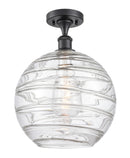 Innovations Lighting Deco Swirl 1 Light 12" Semi-Flush Mount 516-1C-BK-G1213-12-LED