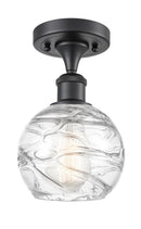 Innovations Lighting Deco Swirl 1 Light 6" Semi-Flush Mount 516-1C-BK-G1213-6-LED