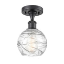 Innovations Lighting Deco Swirl 1 Light 6" Semi-Flush Mount 516-1C-BK-G1213-6