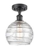 Innovations Lighting Deco Swirl 1 Light 8" Semi-Flush Mount 516-1C-BK-G1213-8-LED