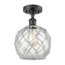 Innovations Lighting Farmhouse Rope 1 Light Semi-Flush Mount Part Of The Ballston Collection 516-1C-BK-G122-8RW