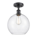 Innovations Lighting Athens 1 Light 10" Semi-Flush Mount 516-1C-BK-G124-10