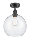 Innovations Lighting Athens 1 Light 10" Semi-Flush Mount 516-1C-BK-G124-10-LED
