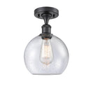 Innovations Lighting Athens 1 Light 8" Semi-Flush Mount 516-1C-BK-G124-8
