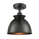 Innovations Lighting Adirondack 1 Light Semi-Flush Mount Part Of The Ballston Collection 516-1C-BK-M14-BK