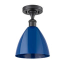 Innovations Lighting Plymouth Dome 1 Light" Semi-Flush Mount 516-1C-BK-MBD-75-BL
