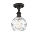 Innovations Lighting Deco Swirl 1 Light 6" Semi-Flush Mount 516-1C-OB-G1213-6