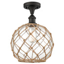 Innovations Lighting Large Farmhouse Rope 1 Light Semi-Flush Mount Part Of The Ballston Collection 516-1C-OB-G122-10RB