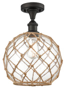 Innovations Lighting Large Farmhouse Rope 1 Light Semi-Flush Mount Part Of The Ballston Collection 516-1C-OB-G122-10RB-LED