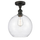 Athens Semi-Flush Mount shown in the Oil Rubbed Bronze finish with a Seedy shade