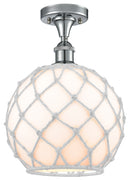 Innovations Lighting Large Farmhouse Rope 1 Light Semi-Flush Mount Part Of The Ballston Collection 516-1C-PC-G121-10RW-LED