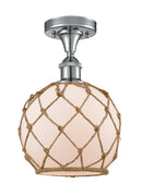 Innovations Lighting Farmhouse Rope 1 Light Semi-Flush Mount Part Of The Ballston Collection 516-1C-PC-G121-8RB-LED