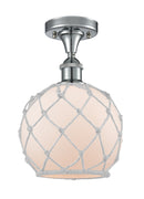 Innovations Lighting Farmhouse Rope 1 Light Semi-Flush Mount Part Of The Ballston Collection 516-1C-PC-G121-8RW-LED