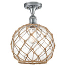 Innovations Lighting Large Farmhouse Rope 1 Light Semi-Flush Mount Part Of The Ballston Collection 516-1C-PC-G122-10RB