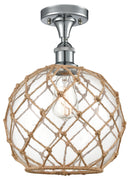 Innovations Lighting Large Farmhouse Rope 1 Light Semi-Flush Mount Part Of The Ballston Collection 516-1C-PC-G122-10RB-LED