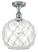 Innovations Lighting Large Farmhouse Rope 1 Light Semi-Flush Mount Part Of The Ballston Collection 516-1C-PC-G122-10RW-LED