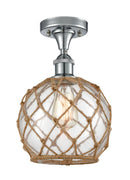 Innovations Lighting Farmhouse Rope 1 Light Semi-Flush Mount Part Of The Ballston Collection 516-1C-PC-G122-8RB-LED