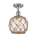 Innovations Lighting Farmhouse Rope 1 Light Semi-Flush Mount Part Of The Ballston Collection 516-1C-PC-G122-8RB