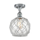 Innovations Lighting Farmhouse Rope 1 Light Semi-Flush Mount Part Of The Ballston Collection 516-1C-PC-G122-8RW