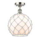 Innovations Lighting Large Farmhouse Rope 1 Light Semi-Flush Mount Part Of The Ballston Collection 516-1C-PN-G121-10RW