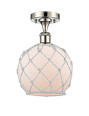 Innovations Lighting Farmhouse Rope 1 Light Semi-Flush Mount Part Of The Ballston Collection 516-1C-PN-G121-8RW-LED