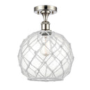Innovations Lighting Large Farmhouse Rope 1 Light Semi-Flush Mount Part Of The Ballston Collection 516-1C-PN-G122-10RW