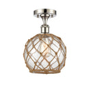 Innovations Lighting Farmhouse Rope 1 Light Semi-Flush Mount Part Of The Ballston Collection 516-1C-PN-G122-8RB