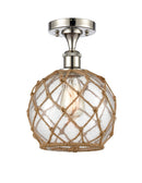 Innovations Lighting Farmhouse Rope 1 Light Semi-Flush Mount Part Of The Ballston Collection 516-1C-PN-G122-8RB-LED