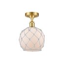 Innovations Lighting Farmhouse Rope 1 Light Semi-Flush Mount Part Of The Ballston Collection 516-1C-SG-G121-8RW-LED