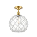 Innovations Lighting Large Farmhouse Rope 1 Light Semi-Flush Mount Part Of The Ballston Collection 516-1C-SG-G122-10RW